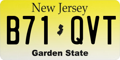 NJ license plate B71QVT