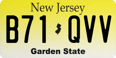 NJ license plate B71QVV