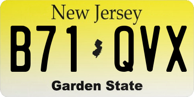 NJ license plate B71QVX