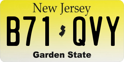 NJ license plate B71QVY
