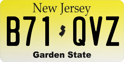 NJ license plate B71QVZ