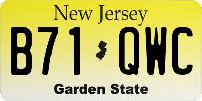 NJ license plate B71QWC