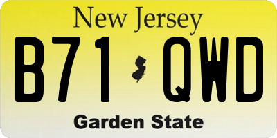 NJ license plate B71QWD