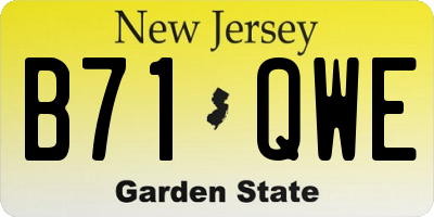 NJ license plate B71QWE