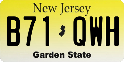 NJ license plate B71QWH