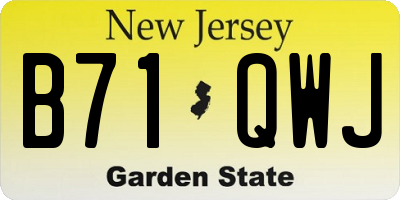 NJ license plate B71QWJ
