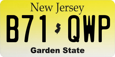 NJ license plate B71QWP