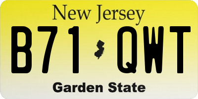 NJ license plate B71QWT