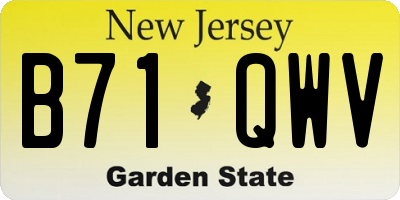 NJ license plate B71QWV