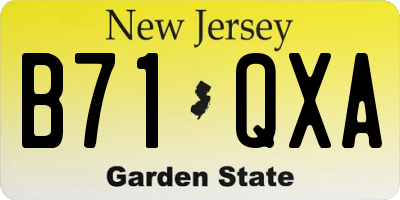 NJ license plate B71QXA