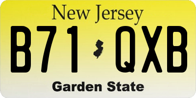 NJ license plate B71QXB