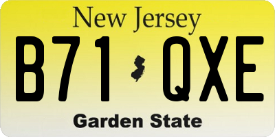 NJ license plate B71QXE