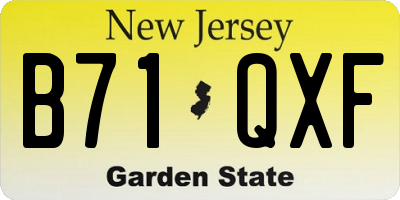 NJ license plate B71QXF