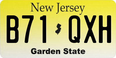 NJ license plate B71QXH