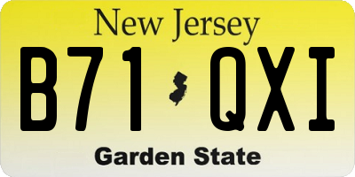 NJ license plate B71QXI
