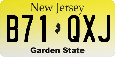 NJ license plate B71QXJ