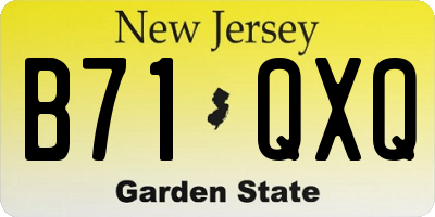 NJ license plate B71QXQ