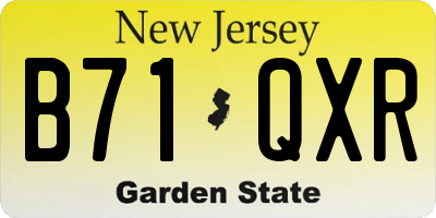 NJ license plate B71QXR
