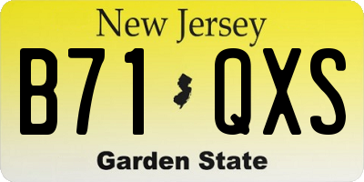 NJ license plate B71QXS