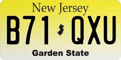 NJ license plate B71QXU
