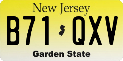 NJ license plate B71QXV