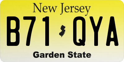 NJ license plate B71QYA