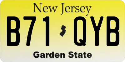 NJ license plate B71QYB
