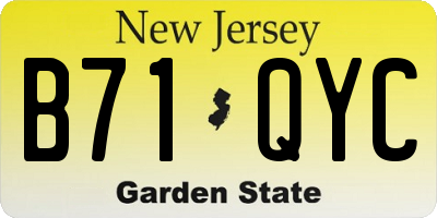 NJ license plate B71QYC