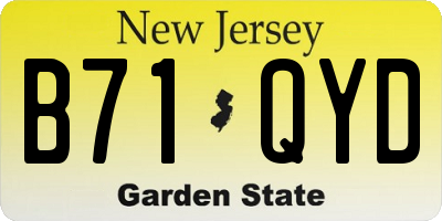 NJ license plate B71QYD