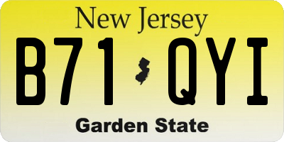 NJ license plate B71QYI