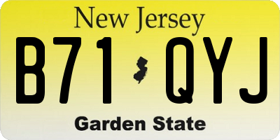 NJ license plate B71QYJ
