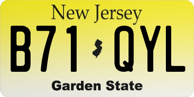 NJ license plate B71QYL