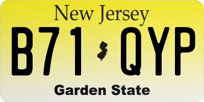 NJ license plate B71QYP