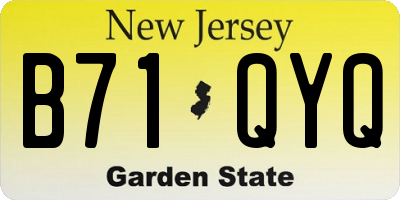 NJ license plate B71QYQ