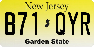 NJ license plate B71QYR