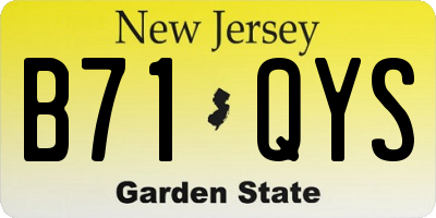 NJ license plate B71QYS