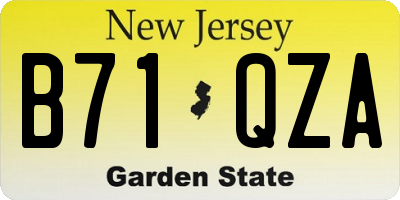 NJ license plate B71QZA