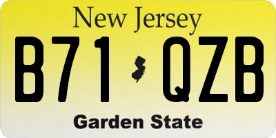 NJ license plate B71QZB