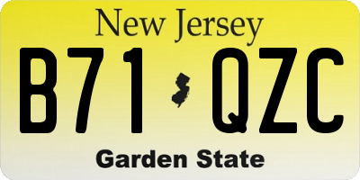 NJ license plate B71QZC
