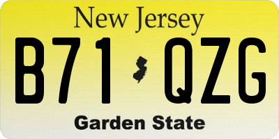 NJ license plate B71QZG