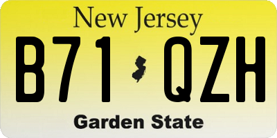 NJ license plate B71QZH
