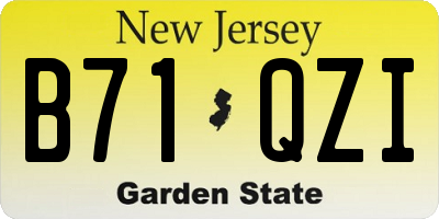 NJ license plate B71QZI