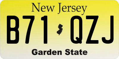 NJ license plate B71QZJ