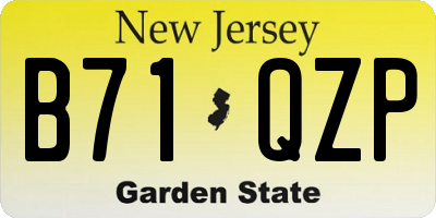 NJ license plate B71QZP