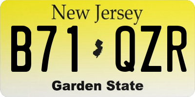 NJ license plate B71QZR