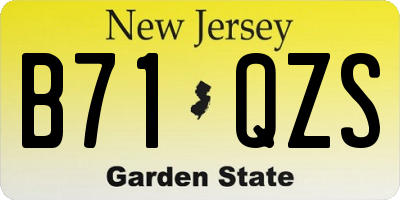NJ license plate B71QZS