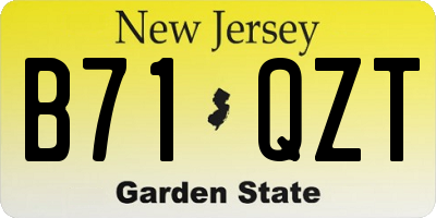 NJ license plate B71QZT