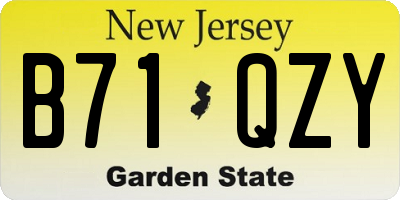 NJ license plate B71QZY