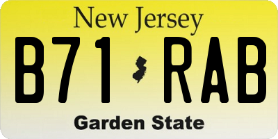 NJ license plate B71RAB