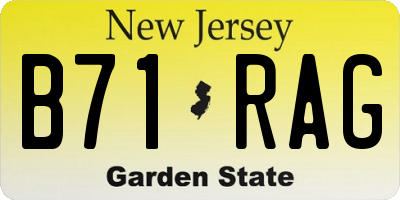 NJ license plate B71RAG